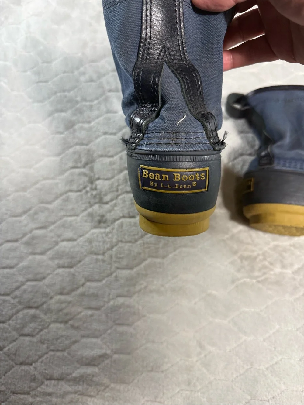 Vintage L.L. Bean Duck Boots Kids 4M USA Maine Navy Fit Womens 5.5-6 Rain